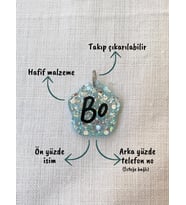 Pati Şeklinde Kedi/ Köpek- İsimliği/ Künyesi (Açık Mavi)