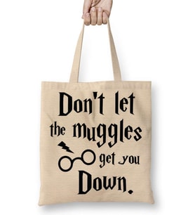 Harry Potter Gözlük Bez Çanta Uzun Saplı