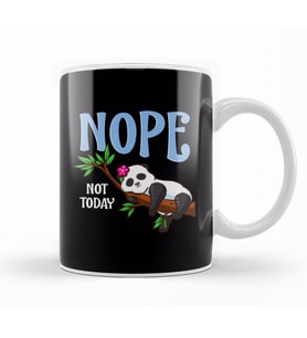 Cute & Funny Nope Not Today Lazy Napping Panda Kupa Bardak Porselen