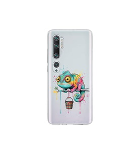 Xiaomi Mi Note 10 ile Uyumlu Splash Bukalemun Tasarımlı Şeffaf Silikon Kılıf