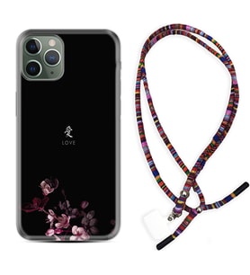 Apple iPhone 11 12 13 14 Pro Max Kılıf Boyun Asklı Rasta Silikon Love 1629