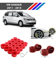 Otozet - VW Sharan Bijon Civata Kapağı Kırmızı Renk 20 Adetli Set 17mm 1K06011739B9