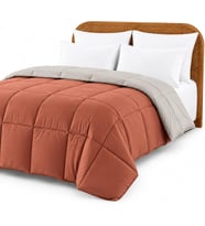 sahilde tekstil Wende kuştüyü alt yün, polyester, turuncu Rost/Oatmeal, King