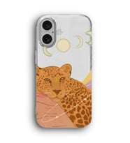iPhone 16 Uyumlu Leopar Desenli Şeffaf Telefon Kılıfı