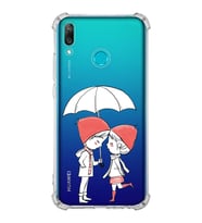 Huawei Y9 2019 Uyumlu Köşe Korumalı Antişok Kapak Aşk Tasarımlı Şeffaf Silikon Kılıf