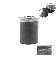 GRİ ÜÇGEN 35X60CM - Y:60CM BAMBU AHŞAP KİRLİ ÇAMAŞIR SEPETİ SEYYAR KAPAKLI KUMAŞ ÇANTALI İP KULPLU (5343)
