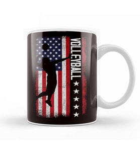 US American Flag Volleyball Setter Ball Sports Player Game Kupa Bardak Porselen