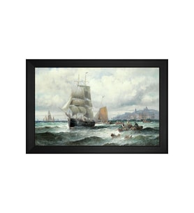 Manzara Temalı Kanvas Tablo 50 x 70 cm Siyah Çerçeve