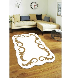 Krem Gold Otantik Kaymaz Tabanlı Lazer Kesim Halı AR002 - 100 x 160 cm