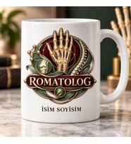 Romatolog Kupa Bardak El İskeleti ve Eklem Desenli