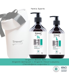 Sirenol Organik 2'li Bebek Bakım Seti - ( Şampuan +Vücut Losyonu ) 400 mL / 250 mL