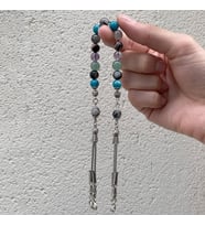 Boğa Burcu Zaza Tesbih – Ametrin, Mavi Apatit, Rodonit, Rutilli Kuvars & Yeşil Aventurin