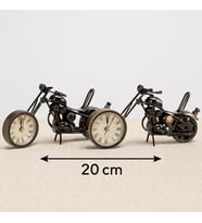 Metal Bilyeli Saatli Motor – Dekoratif Masa Üstü Motor Saat – 20 cm (Karışık)
