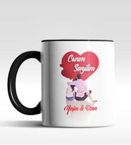 Kişiye Özel Canım Sevgilim Tasarımlı Siyah Renk Kupa