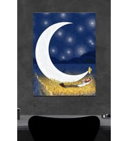 Van Gogh Ay Işığında Uzanan Adam Ahşap Poster (27x18)