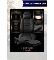 skoda superb 2010 Koltuk ve Kılıf uyumlu Minder Lüks Siyah Yastık 2 Minder 2 Yastık