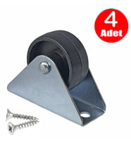 Sabit Mini Teker Mobilya Tekeri Masa Sehpa Komidin Dolap Küçük Tekerlek -4 Adet