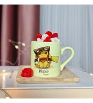 Pikachu Tasarımlı Kişiye Özel Sarı Türk Kahvesi Fincanı