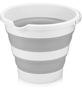 Katlanabilir Su Kovası 12 Litre Kulplu Gri