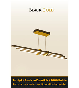 Cosmo Gold Lineer LED Sarkıt Avize – Kumandalı Dim Edilebilir – Aşağı Işık