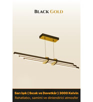Cosmo Gold Lineer LED Sarkıt Avize – Kumandalı Dim Edilebilir – Aşağı Işık