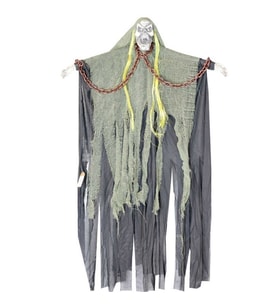 Halloween Zincirli Çığlık Atan Yeşil İskelet Dekor Süs 1 Adet