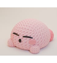 Örgü Dokulu Kirby 3D Baskı Modeli - Uyuyan Kirby Figürü - Dekoratif Masa Aksesuarı - STL
