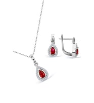 925 Ayar Gümüş Minimal Damla Set - S013802