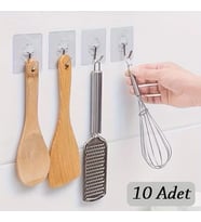 10 ADET Kendinden Yapışkanlı Şeffaf Askı (5343)