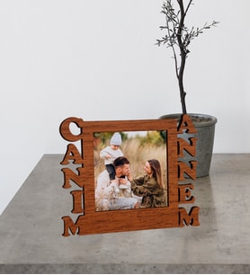 Annelere Özel Canım Annem Tasarımlı Ahşap Mdf Fotoğraflı Çerçeve