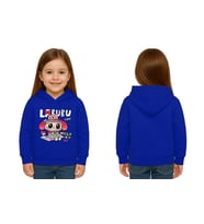 Unisex Baskılı Çocuk Swaetshirt Labubu Baskılı Kapüşonlu 3 İplik Şardonlu (SAKS MAVI)