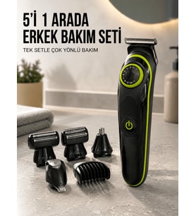 Lexroo Erkek Kişisel Bakım Seti Çok Amaçlı Sakal Vücut Burun Kulak Tıraş Makinesi