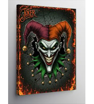 Kanvas Tablo Joker Gülümsemesi Çizimi