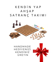 SF01 Kendin Yap Ahşap Satranç Takımı  DIY Ahşap Satranç  27x27 cm  Boya ve Yapıştırıcı Hediyeli (Ham)