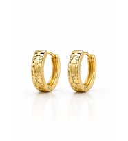 Xuping 14 Ayar Altın Kaplama Dokulu Mini Küpe – Vintage Gold Tasarım
