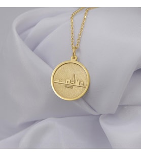 Kişiye Özel 925 Ayar Gümüş Şık Paris Temalı Kolye (Gold)