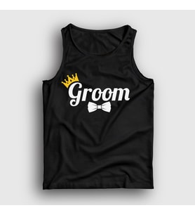 Presmono Unisex Beyaz The Groom Damat Evlilik Düğün Atlet 534672tt (Siyah)