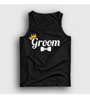 Presmono Unisex Beyaz The Groom Damat Evlilik Düğün Atlet 534672tt (Siyah)