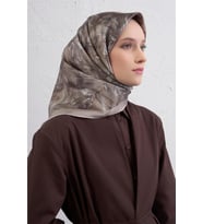 Armine Tivil Saf İpek Eşarp 9409 - 83 Krem Karışık Desen