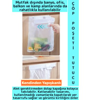Kendinden Yapışkanlı Mutfak Banyo Balkon Ofis Kamp Piknik Katlanabilir Çöp