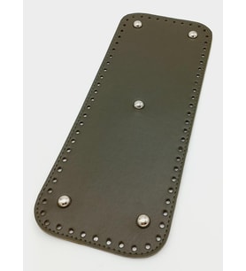 Angel Çanta Aksesuar Suni Deri Haki Renk 30X12 cm Dikdörtgen Çanta Tabanı (Gümüş Aparatlı)