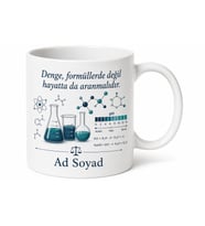 Kimyagere Hediye Asit Baz Dengesi Beherglass Reaksiyon Denklemi Baskılı Porselen Kupa Bardak