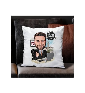 Karikatürlü Erkek Yastık