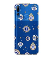 PrintiFy Huawei Y9 Prime 2019 ile Uyumlu 1mm Slim Fit Nazar Boncuğu 5 Baskılı Şeffaf  Kılıf