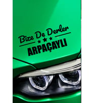 Kars Arpaçay Siyah Araç Sticker  Kars Bize De Derler  Arpaçaylı 40x15 cm Oto Sticker