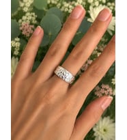 Yaprak Desen Silver Yüzük