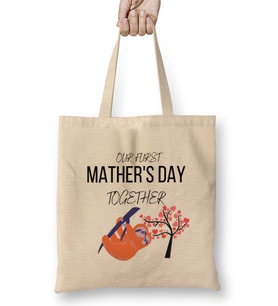 Mathers Day 2021 OUR FURST MATHER'S day TOGETHER Bez Çanta Uzun Saplı