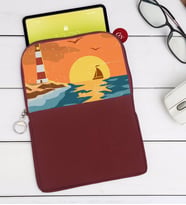 BK Gift Gemi Tasarımlı Taşınabilir Koruyucu Tablet Kılıfı & Organizer Çanta - Bordo-1