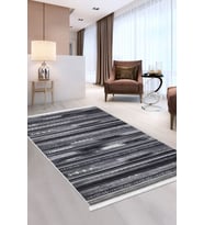 Dijidekor Halı Gri Cool Köln Yıkanabilir Saçaklı kare Kesme İnce Yolluk Kilim Salon Halısı Modeli