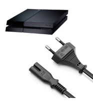 PS4 Güç Kablosu Playstation 4 Uyumlu Güç Kablosu Power 2 pin Kablo (Siyah)